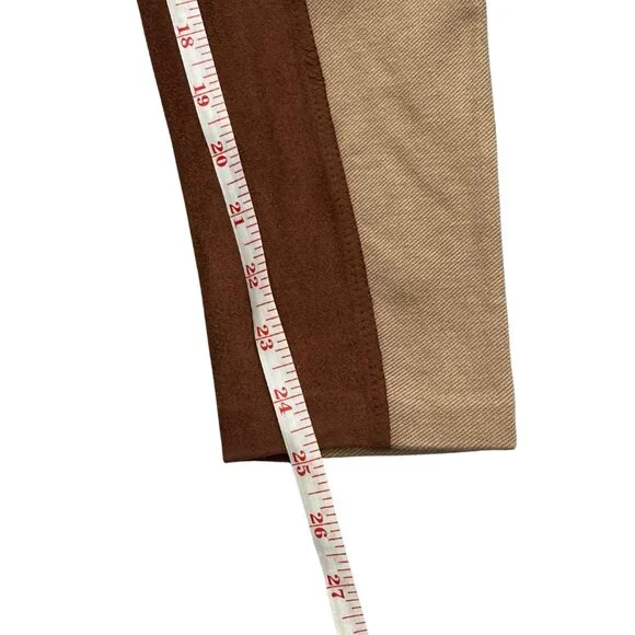 Zara Equestrian Riding Pants Brown Patch Quiet Luxury Preppy Chic Size Medium - Picture 11 of 14